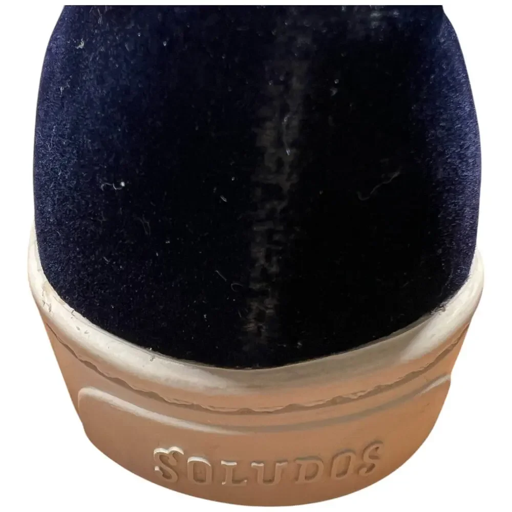 SOLUDOS Women 7 Navy Velvet Llama Alpaca Sneaker Slip On Shoes Flats READ